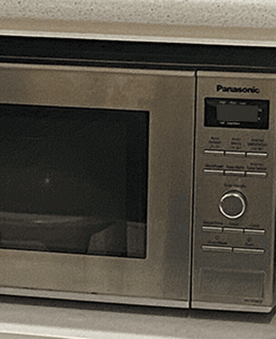 Stainless Steel Panasonic Microwave Oven GIF