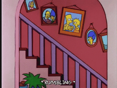 Staircase With Simpsons Pictures GIF