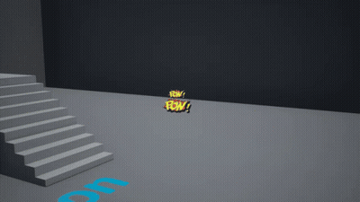Staircase With Smoke And POW GIF
