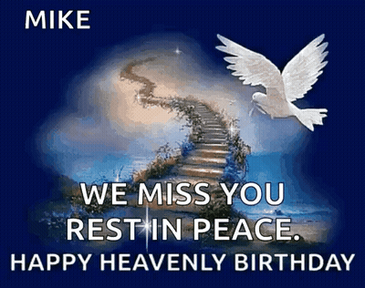 Stairs Leading To Heaven With Dove Flying Over GIF