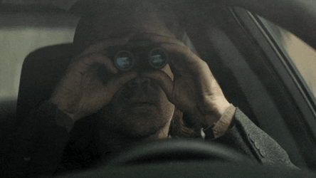 Stalking Using Binoculars In Car GIF