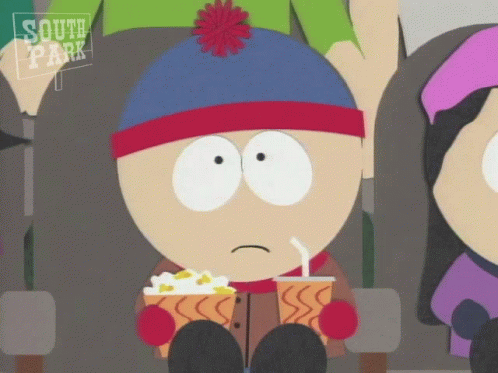 Stan Marsh From South Park Eating Popcorn And Drinking A Soda GIF