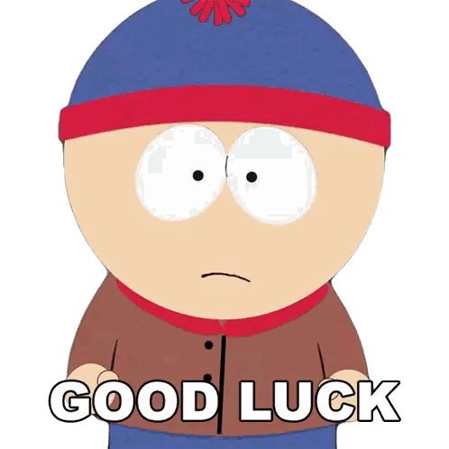 Stan Marsh From South Park Says " Good Luck " Sticker