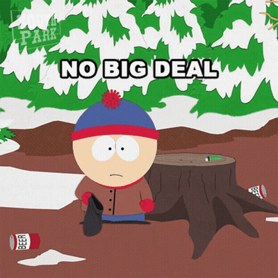 Stan Marsh From South Park Sits Next To A Tree Stump With A Can Of Beer On The Ground GIF