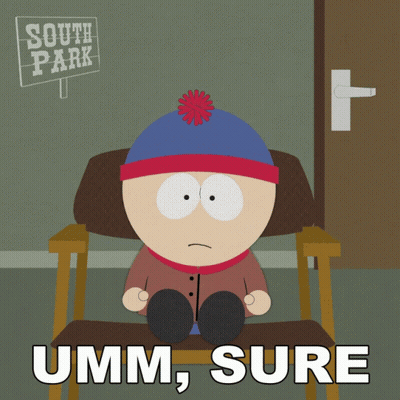 Stan Marsh Sitting In Chair Saying Umm Sure GIF
