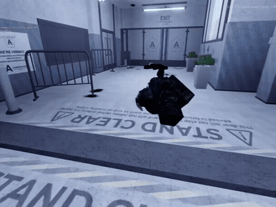 Stand Clear Sign On Floor GIF