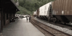 Standing Beside Train Crash So Close GIF