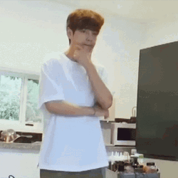 Standing Taehyung Thinking Meme GIF