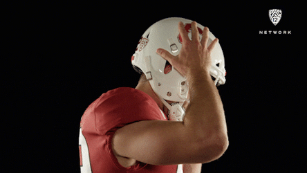 Stanford Player Wearing Helmet GIF