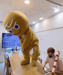 Stanky Leg Gingerbread Mascot GIF