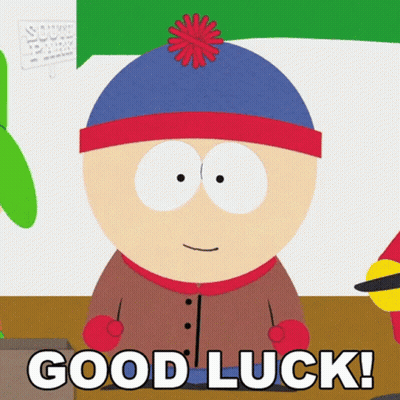 Stanley From South Park Saying Good Luck GIF