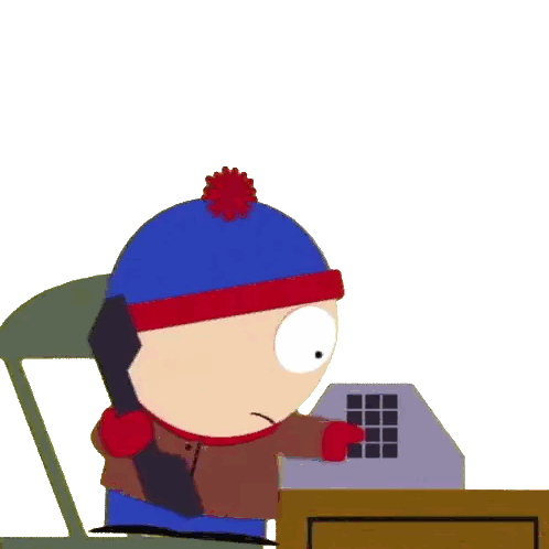 Stanley South Park Talking On Phone Sticker