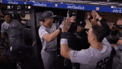 Stanton High Five Teammates Jumping Happy GIF