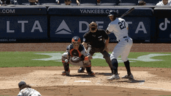 Stanton Hits Ball Slow Walk GIF