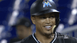Stanton Laughs With Teammate GIF