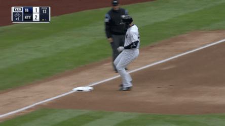 Stanton Receives Ball From Teammate GIF