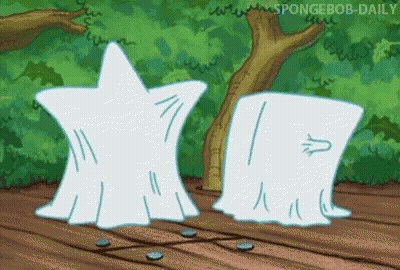 Star And Ghost With SpongeBob Daily GIF