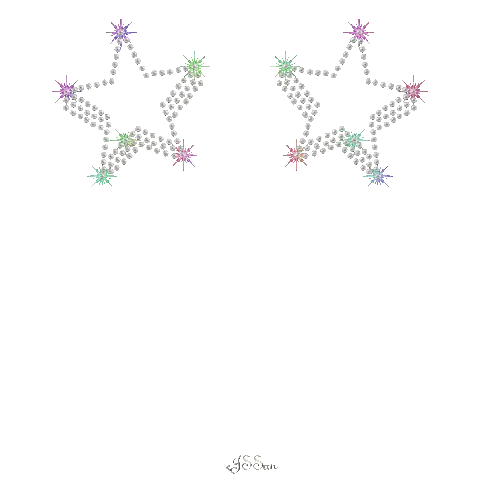 Star And Snowflake Pattern With J & E Sticker
