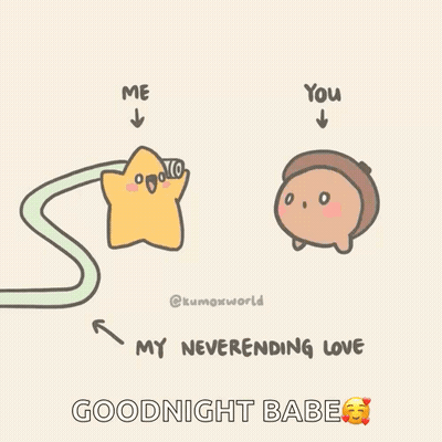 Star Spraying Hearts Saying My Neverending Love GIF