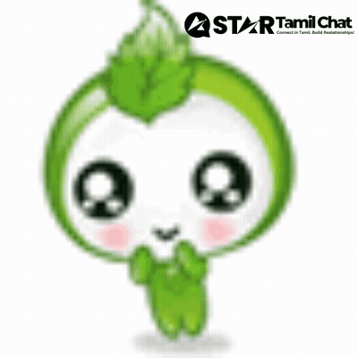 Star Tamil Chat Logo With Cartoon Character GIF