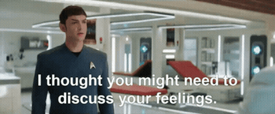 Star Trek Man Saying Discuss Feelings GIF