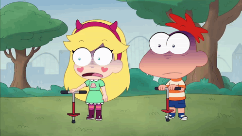 Star Vs The Forces Of Evil Star Holding Pogo Stick GIF
