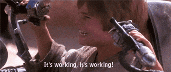 Star Wars Anakin Skywalker It's Working GIF