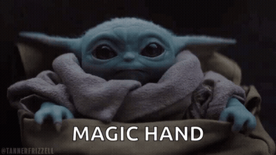 Star Wars Baby Yoda Holding Magic Hand GIF