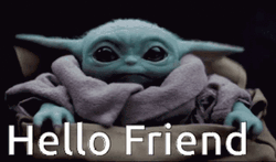 Star Wars Baby Yoda Waves Hello Friend Meme GIF