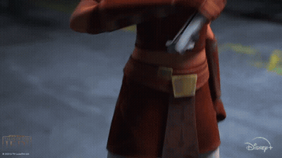 Star Wars Cartoon Character Holding Sword GIF