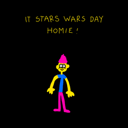 Star Wars Day Happy Birthday Cartoon High Five  GIF