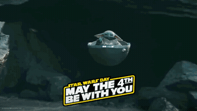 Star Wars Day Poster With Baby Yoda GIF