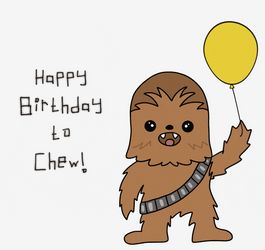 Star Wars Happy Birthday Chewbacca Balloon GIF