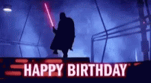 Star Wars Happy Birthday Darth Vader Silhouette Dancing GIF