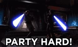Star Wars Happy Birthday Party Hard Sword Fight GIF