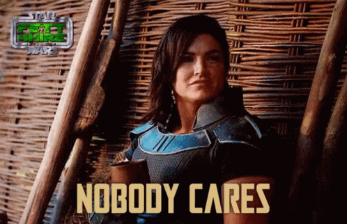 Star Wars Poster Woman Holding Cup Nobody Cares GIF