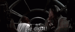 Star Wars Princess Leia Hugging Chewbacca We Did It GIF