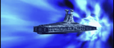 Star Wars Ship Flying Through Blue Light GIF