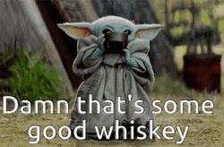 Star Wars Yoda Drinking Whiskey GIF