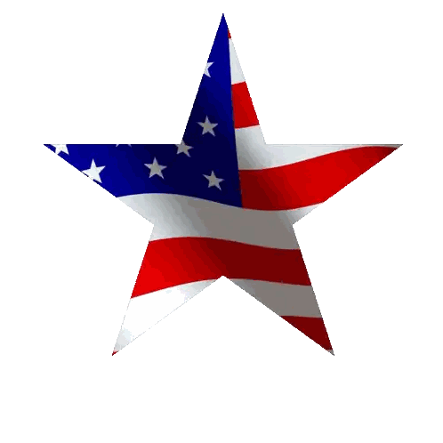 Star With American Flag Character Sticker