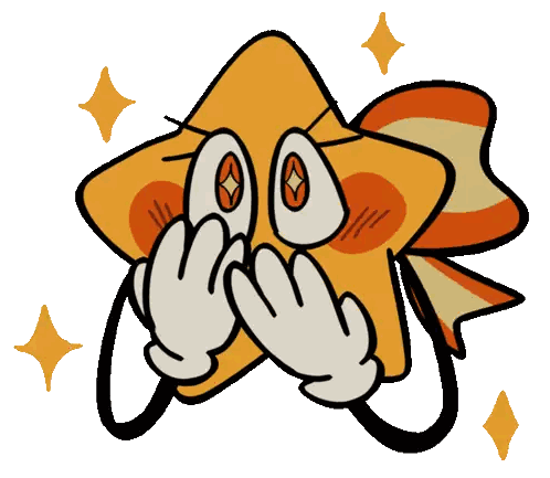 Star With Bow Covering Face Sticker