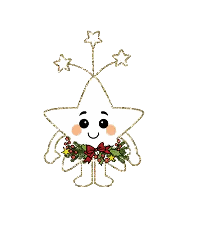 Star With Face And Wreath Sticker