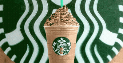 Starbucks Drink With Green Straw GIF