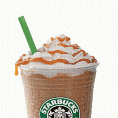 Starbucks Drink With Whipped Cream And Green Straw GIF