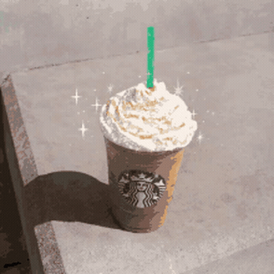 Starbucks Drink With Whipped Cream And Straw GIF
