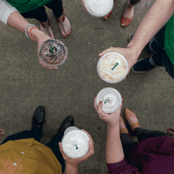 Starbucks Frappe Cheers Happy Friends  GIF
