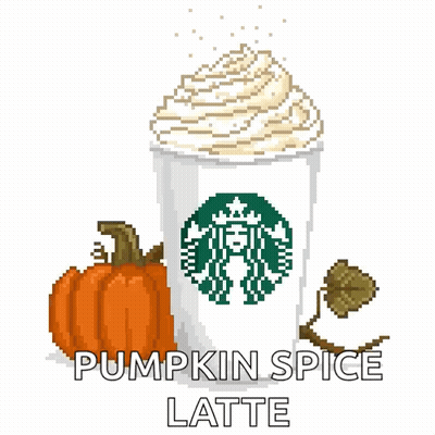 Starbucks Pumpkin Spice Latte With Whipped Cream And Pumpkin GIF