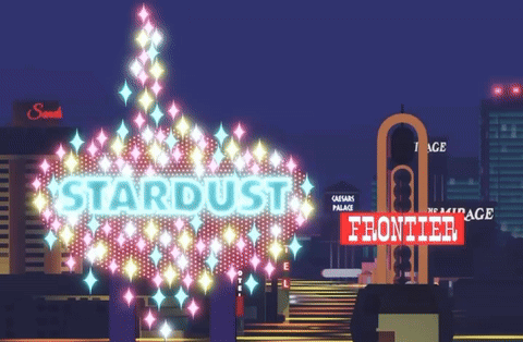Stardust Sign Lit Up At Night GIF