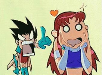Starfire And Robin Jaw Drop GIF