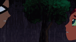 Starfire And Robin Kissing GIF